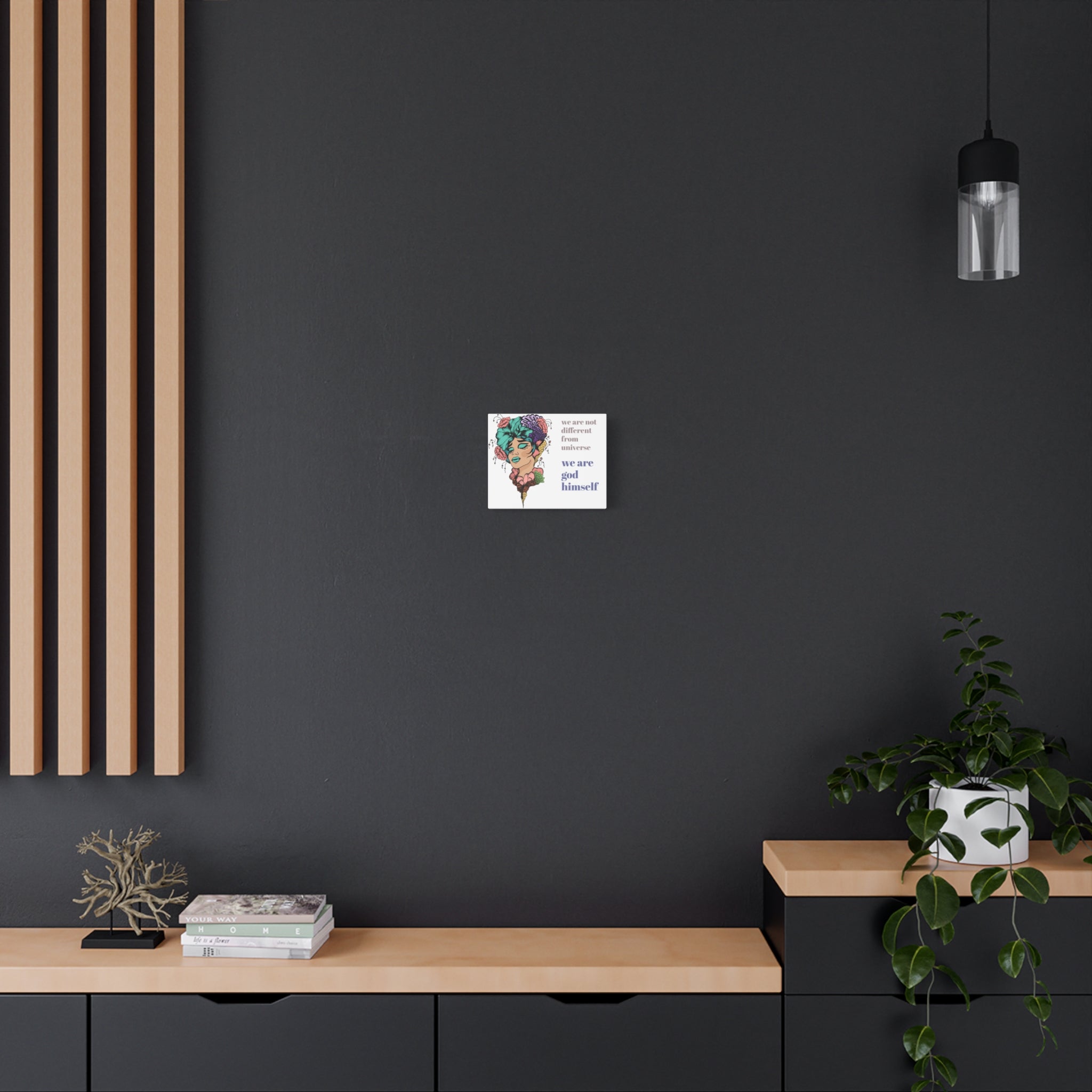 Inspirational Goddess Art Canvas - "We Are Not Different From Universe, We Are God Himself" Stretched Wall Decor